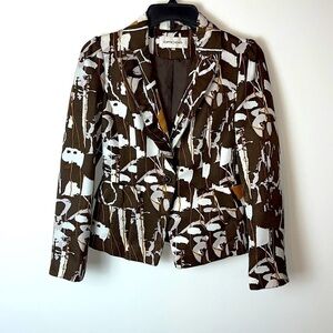 Emcee brown mustard white jacket. Size XS (90).